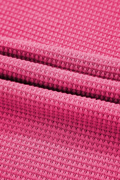 Sarah Express Women's Solid Color Textured Buttoned Shirt and Casual Pants Set