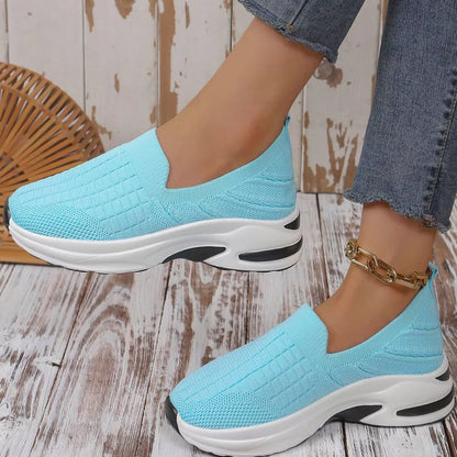 Sarah Express Women's Round Toe Mesh Slip-Ons