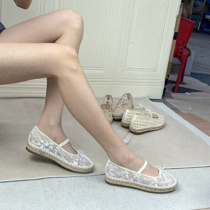 Sarah Express Women's Round Toe Mesh Chunky Sole Sneakers – White Low-Top Shoes