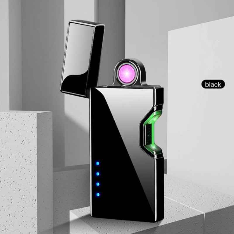 Sarah Express USB Rechargeable Electric Lighter - Windproof Infrared Sensor Flameless Arc Lighter Black