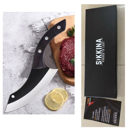Sarah Express Hand Forged Chef Knife - Premium Stainless Steel Kitchen Knife with Ergonomic Wooden Handle Sikkina
