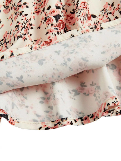 Sarah Express Women's Floral Print Tie Strap Mini Dress