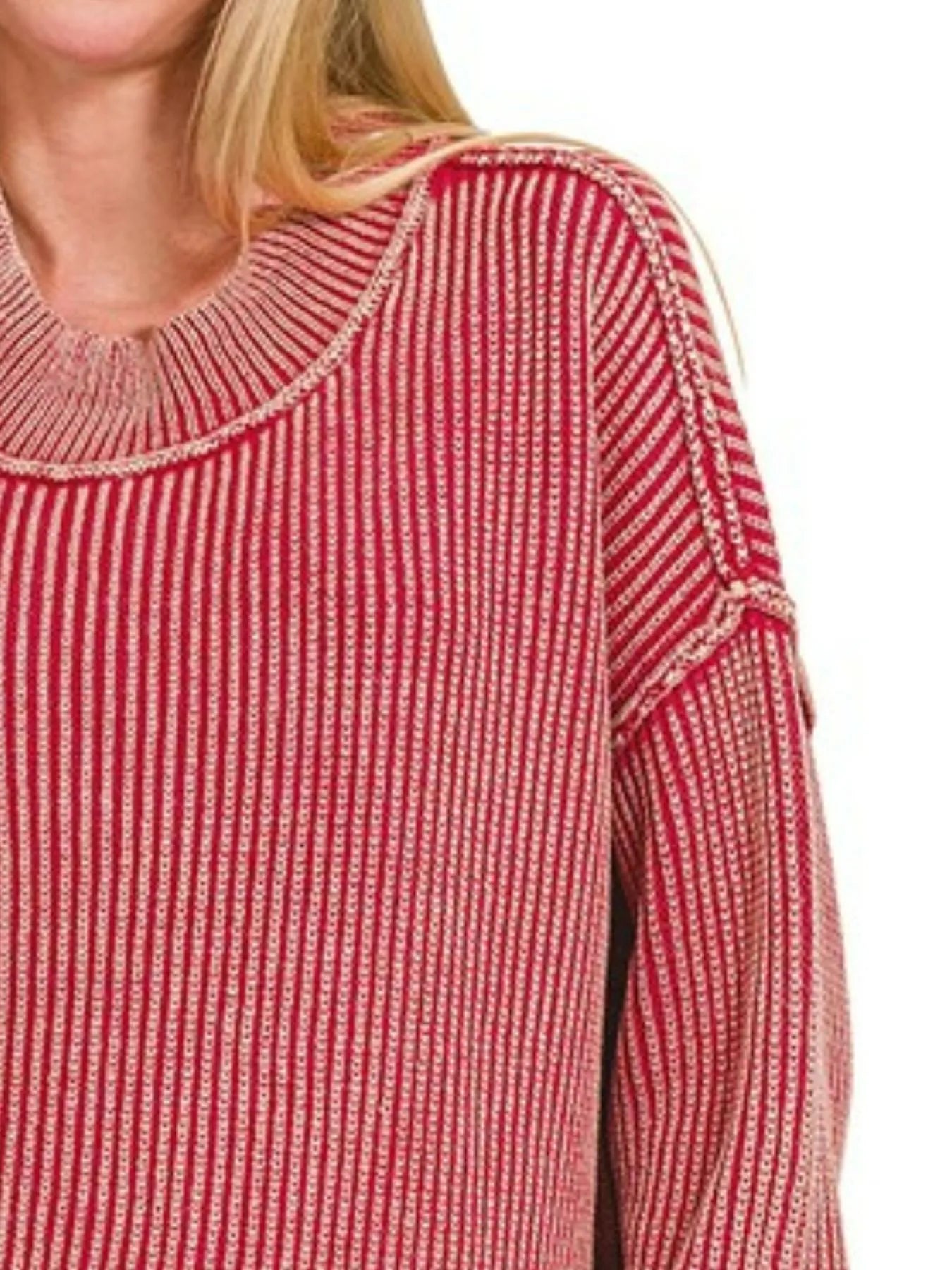 Sarah Express Women’s Oversized Ribbed Knit Turtleneck Sweater
