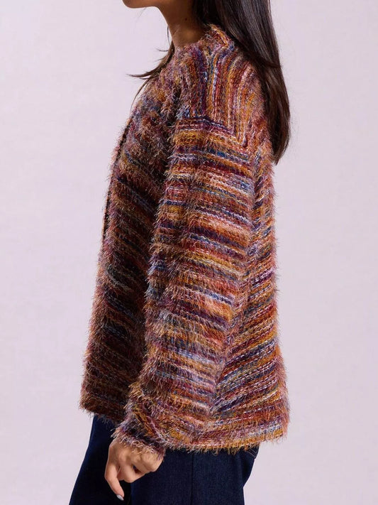 Sarah Express Women's Textured Knit Button-Down Cardigan