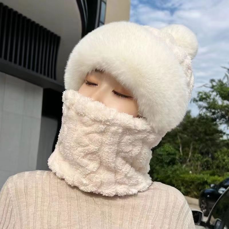 Sarah Express Fleece-Lined Winter Hat with Ear Protection and Neck Warmer
