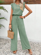 Sarah Express Sleeveless Vest Trousers Two Piece Set Lace Detail