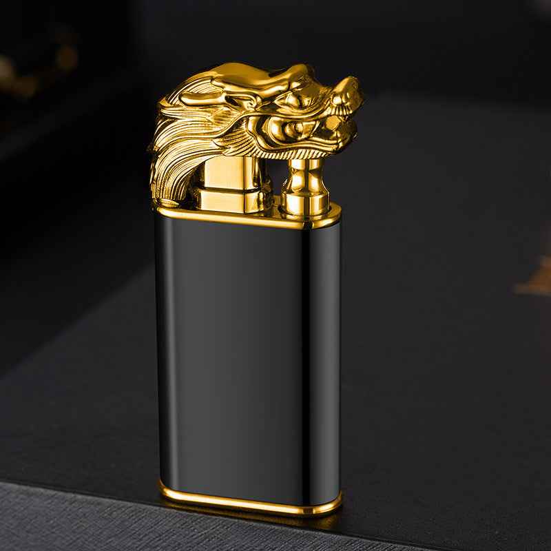 Sarah Express Blue Flame Metal Lighter - Windproof Butane Lighter with Dolphin Dragon Design Business black faucet 1PCS