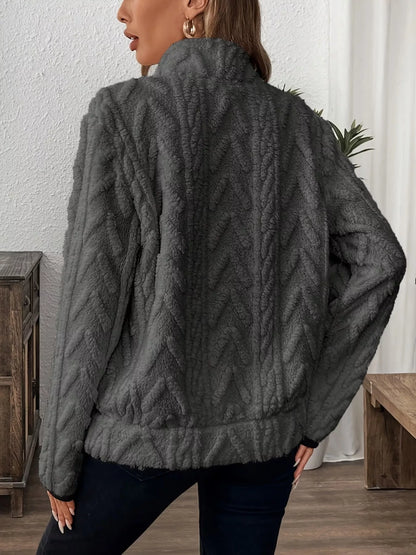 Sarah Express Women's Cozy Sherpa Half Zip Sweatshirt with Pockets