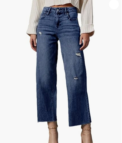 Sarah Express High Waisted Loose Fit Jeans Relaxed Stretch Denim