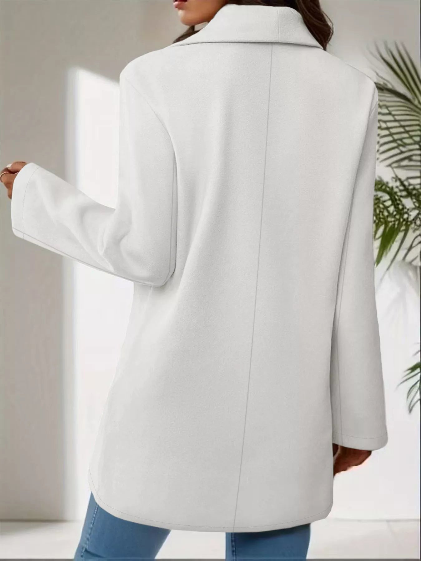 Sarah Express Women's Lapel Collar Single-Button Overcoat