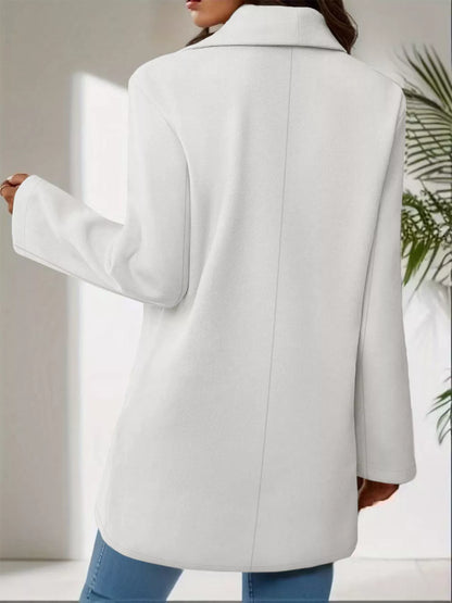 Sarah Express Women's Lapel Collar Single-Button Overcoat