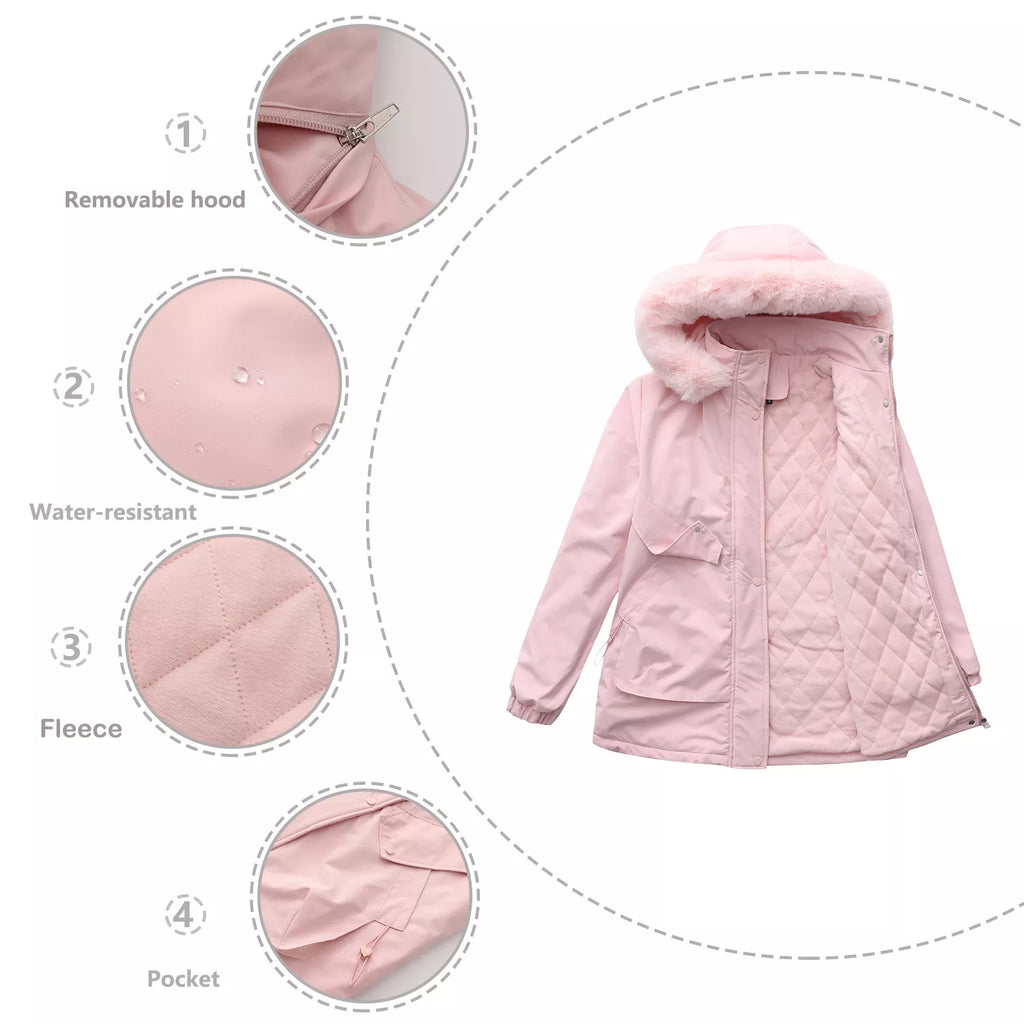 Trendsi Full Size Fur Hooded Warm Winter Parka Outerwear Plus Size