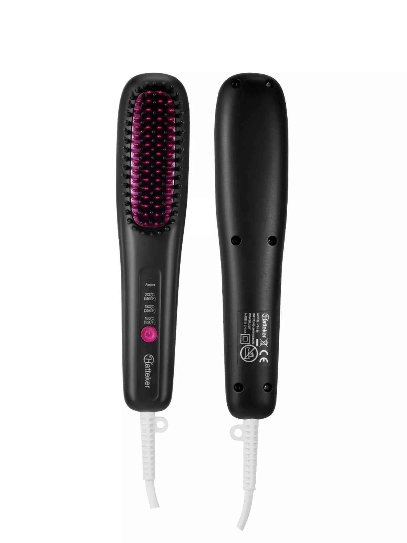 Sarah Express Women's 2-in-1 Heated Hair Straightening Comb - Curling & Straightening Brush Black