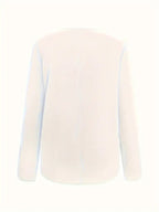 Sarah Express Women's Asymmetric Collar Buckle Detail Long Sleeve Top Pullover