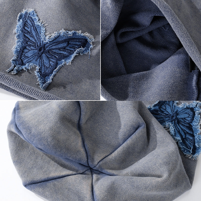Sarah Express Retro Butterfly Dome Cap Women's Acrylic Sun Protection Hat