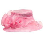 Sarah Express Women's Mesh Organza Bowler Sun Hat Breathable Foldable