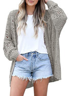 Sarah Express Women's Lightweight Knit Cardigan Long Sleeve V-Neck - Casual Fall Winter Loose Fit Open Front