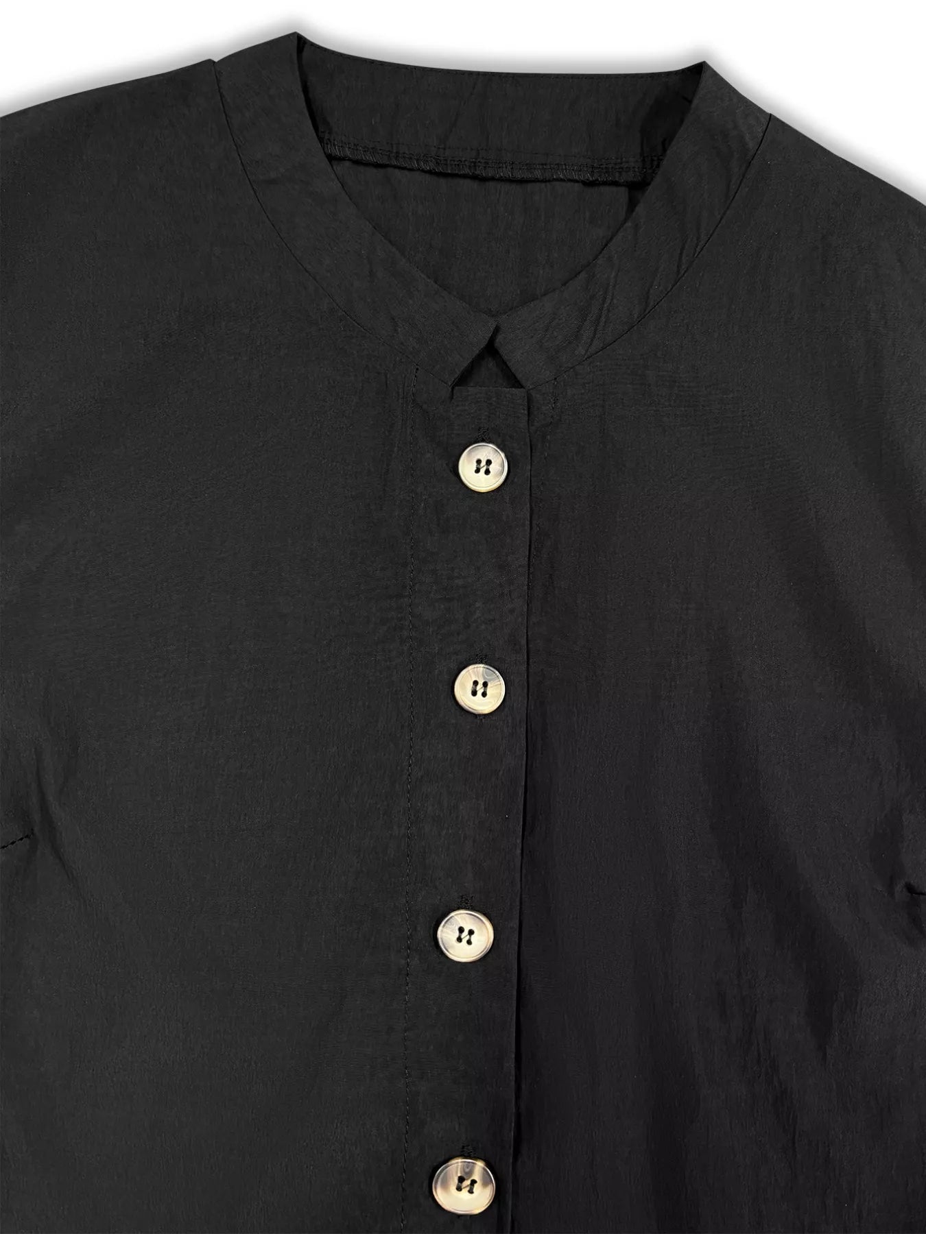 Sarah Express Women's Plus Size Button Front Puff Sleeve Shirt Dress