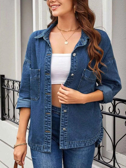Casual Button Up Loose Fit Denim Jacket