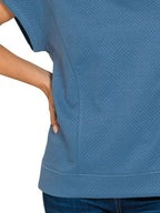 Textured Knit Jacquard Short Sleeve Top