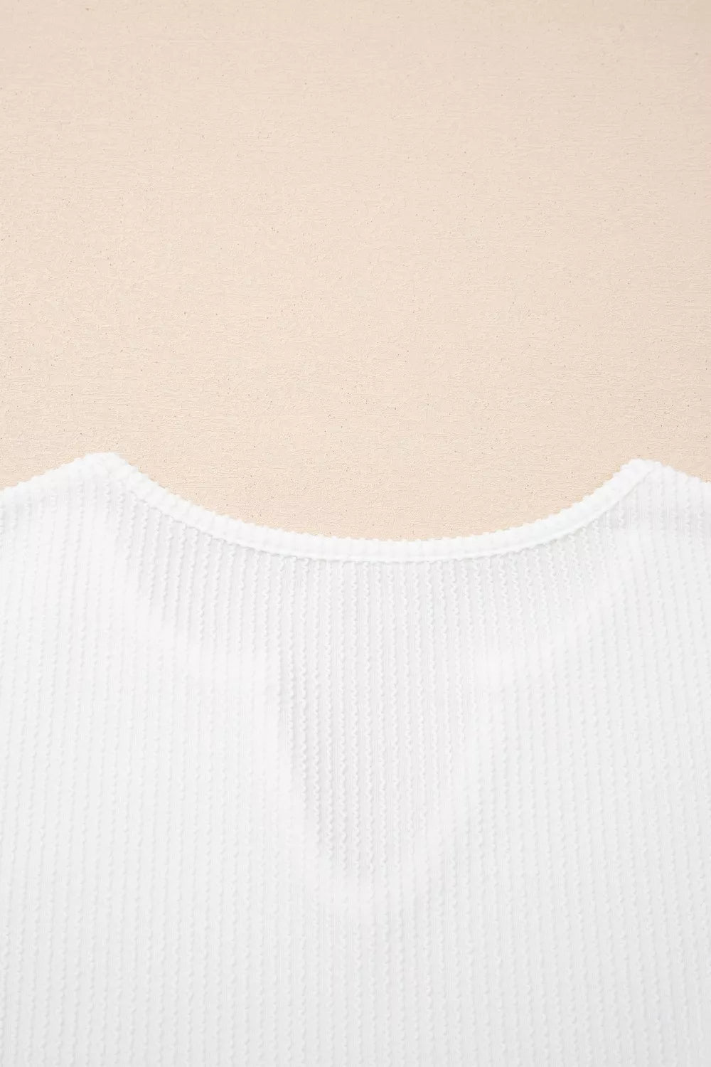 Sarah Express Women's Ribbed Raw Seam Color Block Patchwork Long Sleeve Top