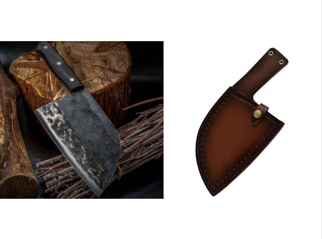 Sarah Express Premium Hand-Forged Stainless Steel Chef's Cleaver - Professional Kitchen Knife