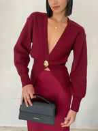 Sarah Express Women's Single-Button Knit Cardigan