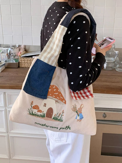 Sarah Express Women's Mushroom Corduroy Tote Bag