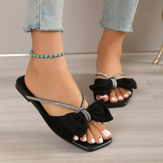 Sarah Express Bow-Knot Slip-On Slippers