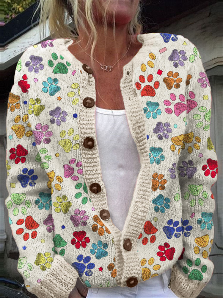 3D Digital Printing Cardigan Knitted Coat Women