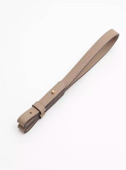 Sarah Express Genuine Leather Bag Strap Replacement – Adjustable Spaghetti Shoulder Strap with Gold & Silver Stud Detail Turtle dove gray with gold