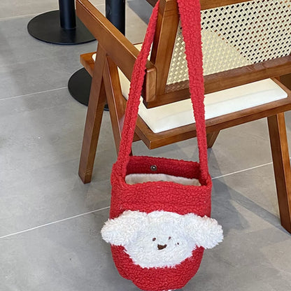 Sarah Express Women's Cute Dog Plush Crossbody Bag