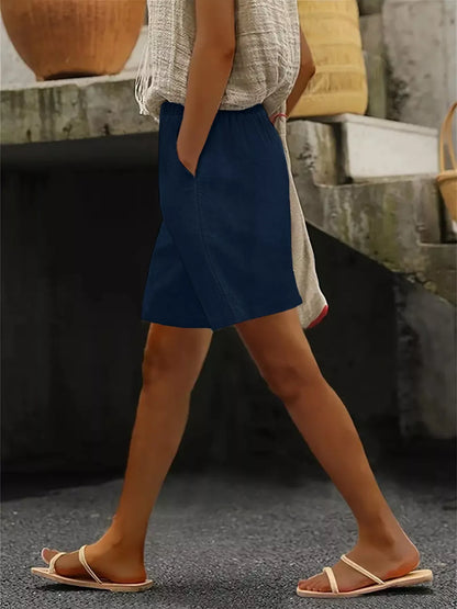 Sarah Express Women's Plus Size Elastic Waist Casual Shorts