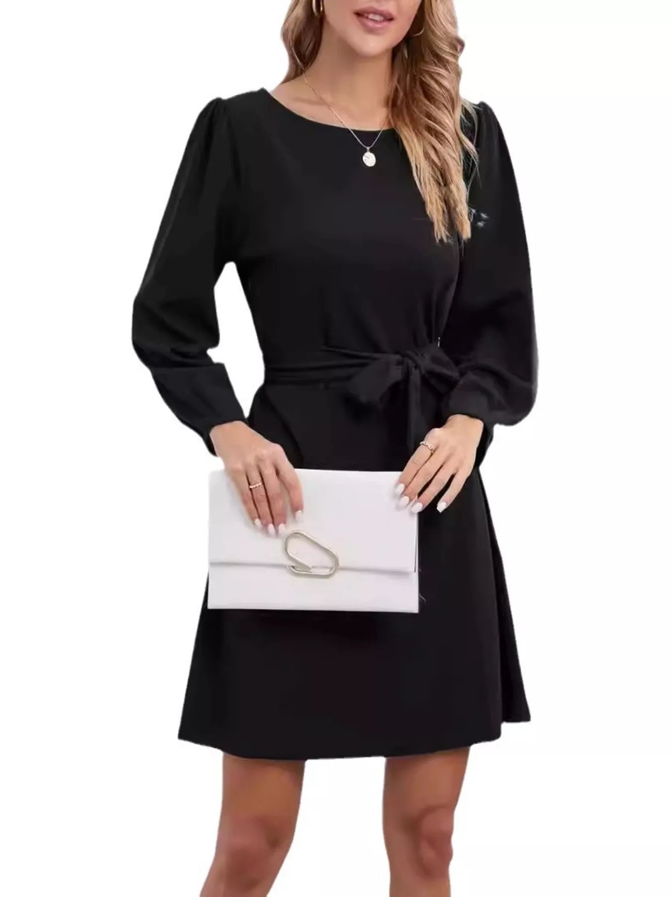 Sarah Express Women's Tie-Waist Mini Dress