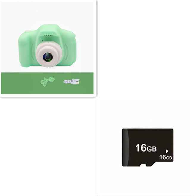 Sarah Express HD Mini Kids Digital Camera 13MP 1080P Cartoon Design with 2.0 Inch Screen X2Green 16G USB