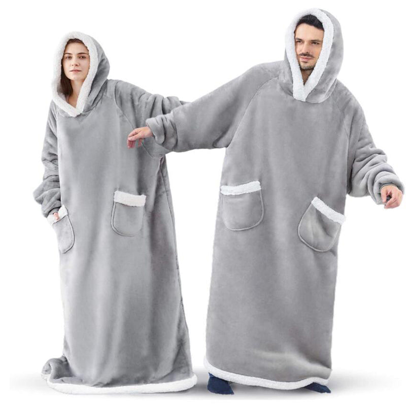 Sarah Express Oversized Wearable Blanket Hoodie with Pockets - Ultra Plush TV Blanket for Women & Men