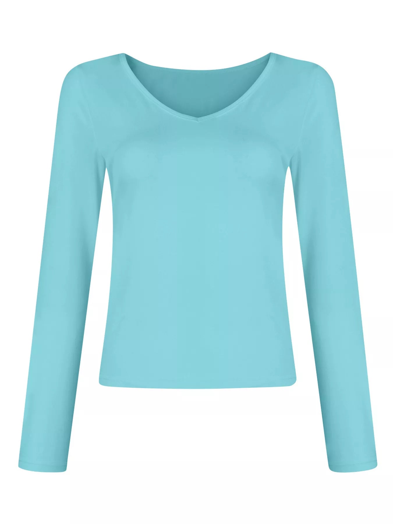 Sarah Express Women's Slim Fit V-Neck Long Sleeve T-Shirt - Ruched Detail Plus Size Top