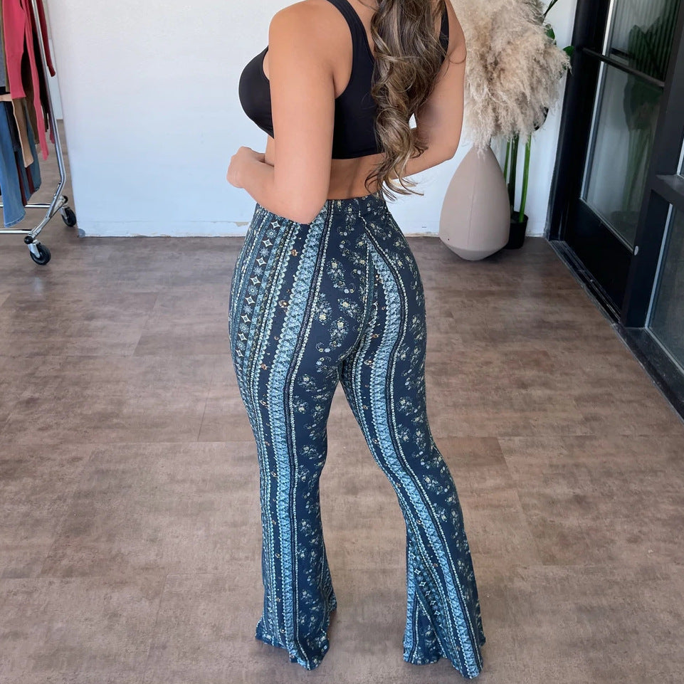 Sarah Express High Waist Printed Leggings Stretch Full Length Slim Fit Pants