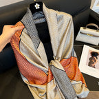 Sarah Express Women's Lightweight Silk Scarf Plaid Sun Protection Shawl Spring Summer