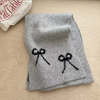 Sarah Express Women's Bow Winter Scarf Gray ONESIZE