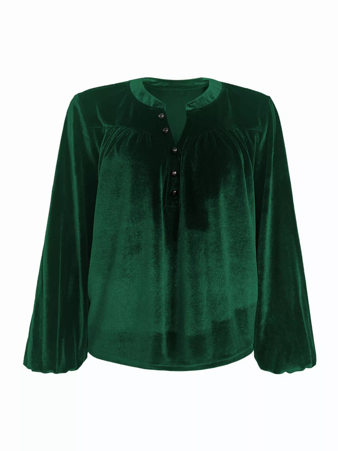 Sarah Express Women's Velvet Balloon Sleeve Blouse