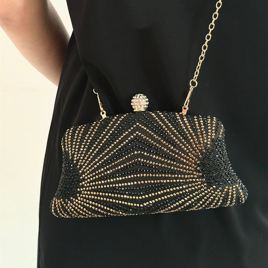 Sarah Express Elegant Rhinestone Evening Clutch - Premium Crystal Embellished Evening Bag for Women