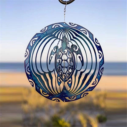 Sarah Express 3D Ocean Blue Sea Turtle Wind Spinner Chimes Garden Decoration Blue