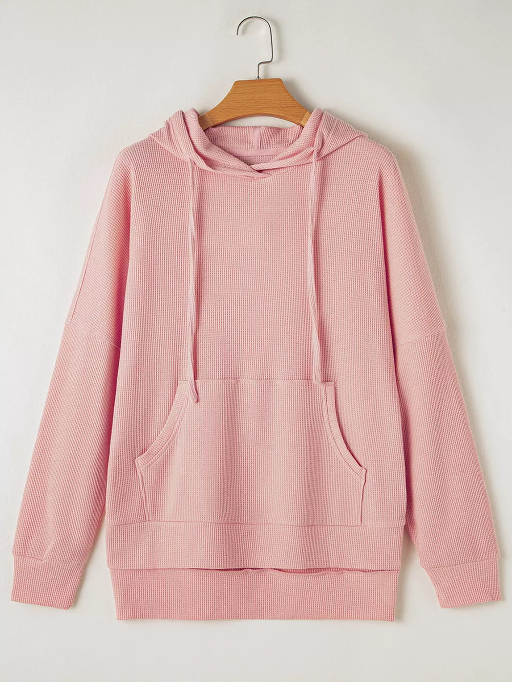 Sarah Express Women's Waffle Knit Fleece Lined High Low Oversized Hoodie