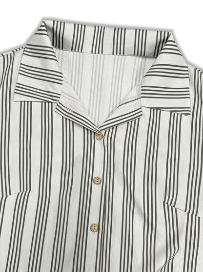 Sarah Express Women's Plus Size Striped Button Front Midi Dress