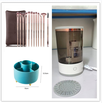 Sarah Express Women's Electric Makeup Brush Cleaner Machine - USB Rechargeable Portable Cosmetic Brush Cleaning Tool Set9 USB