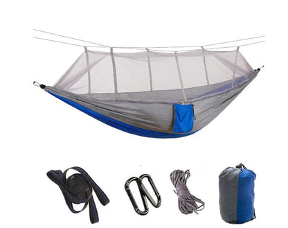 Portable Camping Hammock with Mosquito Net - Lightweight Parachute Nylon Outdoor Hammock