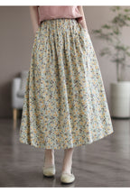 Artistic Floral Washed Cotton Sweet Neighbor's Beautiful Printed Skirt