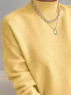 Sarah Express Women's Mock Neck Dropped Shoulder Sweater