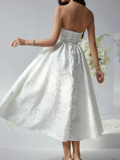 Sarah Express Women's Lace Up Tube Midi Dress